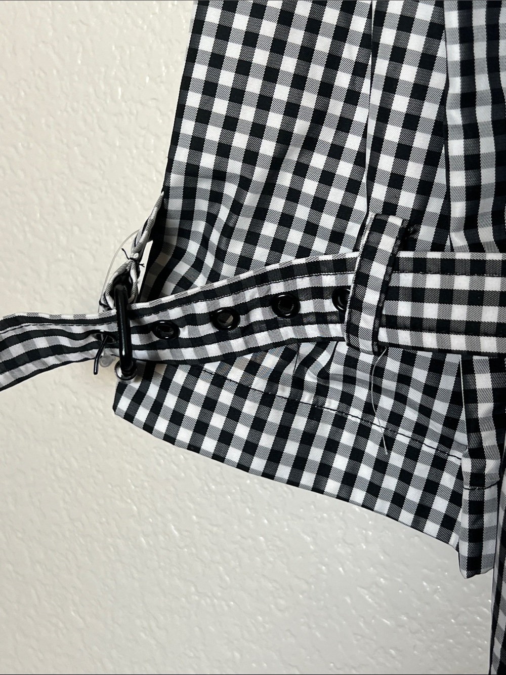 Lauren Ralph Lauren Black & White Gingham Rain Jacket, size 18W - Picture 6 of 10